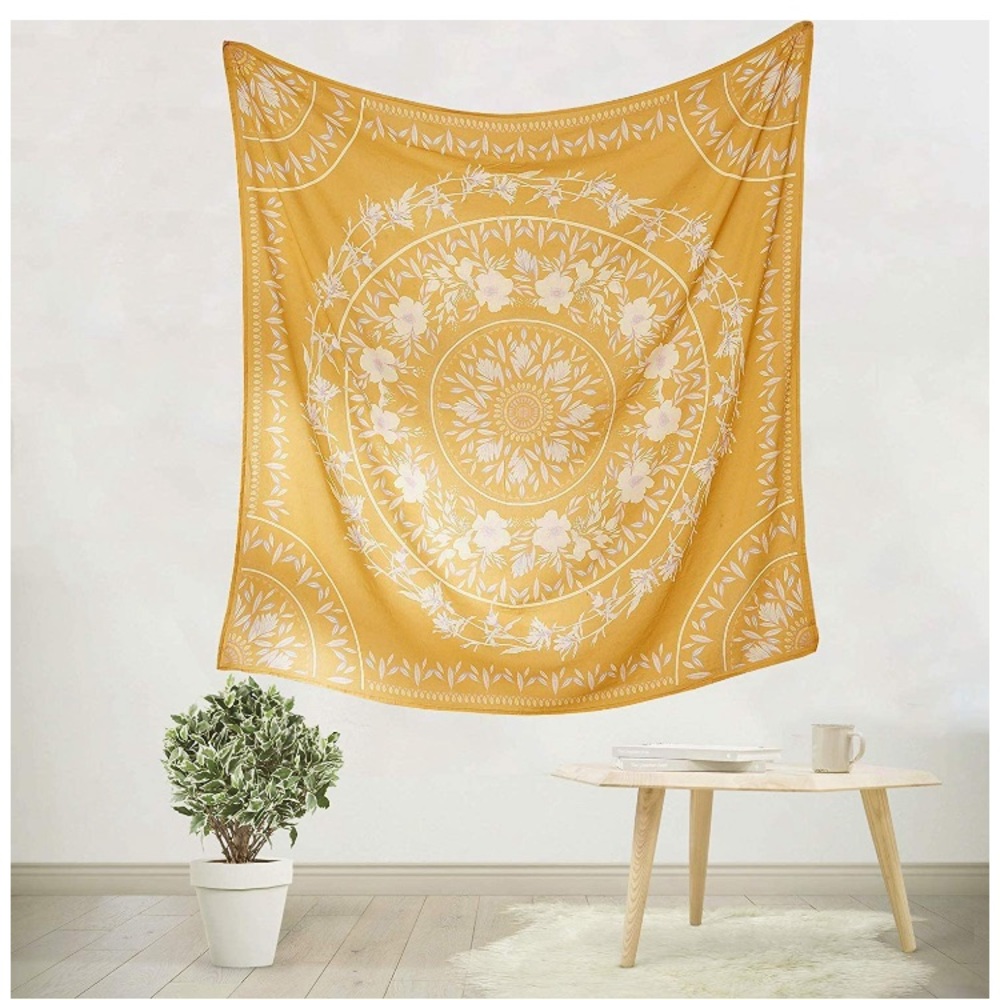 Sunflower Yellow Floral Festival Mandala Tapestry Wall Dorm Boho Cute Decor/Art - Picture 2 of 9